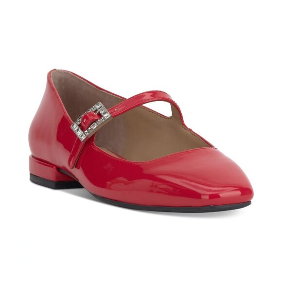 On 34th Womens Saadet Rhinestone Buckle Mary Jane Flats Red  MSRP $79 - Picture 1 of 5